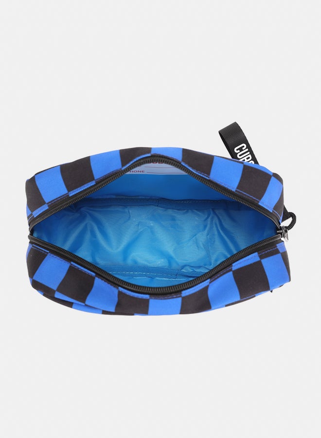 CUBS Pencil Case chess pattern in blue and black - Image 4
