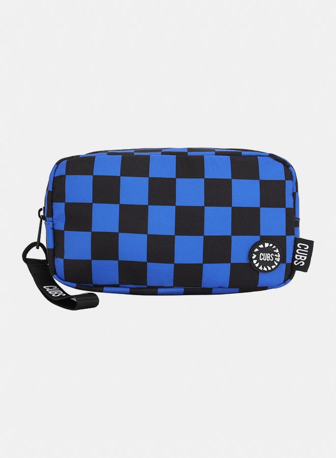 CUBS Pencil Case chess pattern in blue and black - Image 1