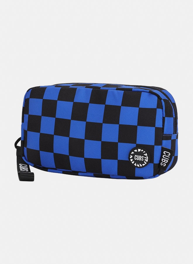 CUBS Pencil Case chess pattern in blue and black - Image 2