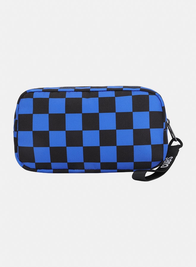 CUBS Pencil Case chess pattern in blue and black - Image 3