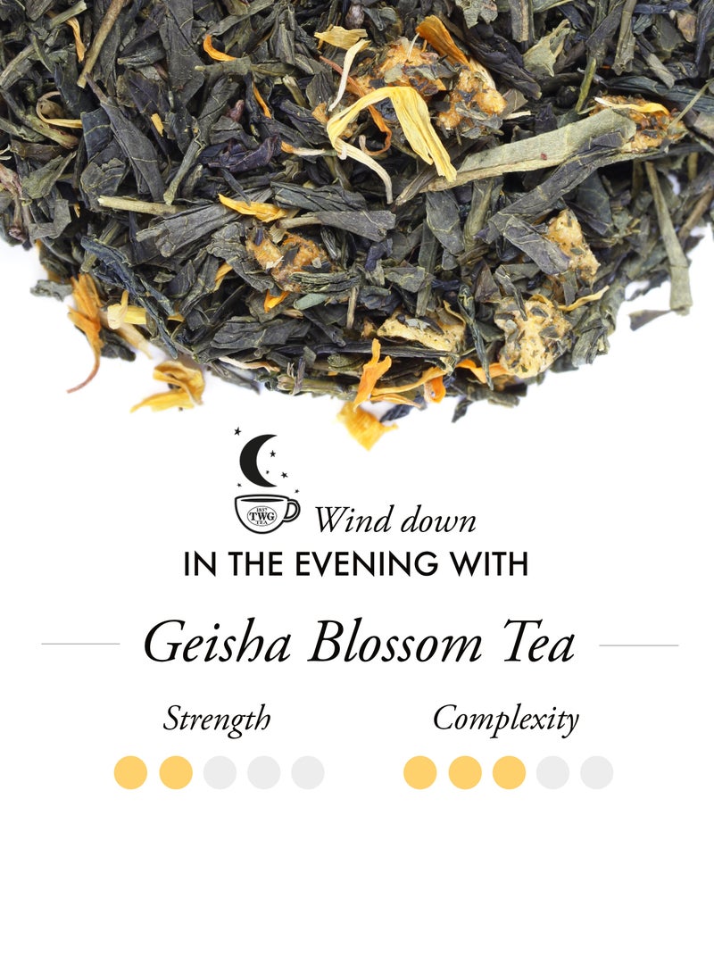 TWG Tea Geisha Blossom Tea | Green Tea | Passionfruit & Marigold Petals | 15 Hand Sewn Cotton Teabags | Gift Set - Image 2