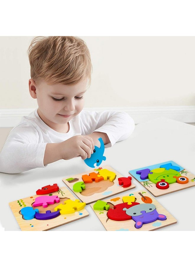 SKYFIELD - Wooden Vehicle Puzzles For 1 2 3 Years Old Boys Girls, Toddler Educational Developmental Toys Gift With 6 Vehicle Baby Montessori Color Shapes Learning Puzzles, Great Gift Ideas - Image 1