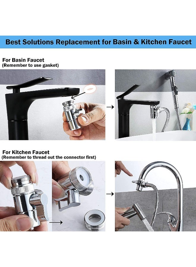 JUNARIS Portable Bidet Sprayer - Spiral Hose Extendable Upto 2 Meters - Shower Spray Suitable For Travelers Travel Shattaf And Shattaf Spryer - Silver - Image 2