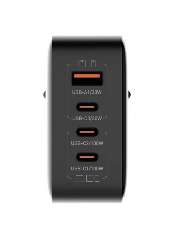 ELTRAZONE Q408 100W GaN Super Fast Charger – US/UK/EU Plug, 1 USB & 3 Type-C Ports, Multi-Device Adapter Wall Charger, Ultra-Fast Mobile Phone Charger for Smartphones, Laptops & More - Image 4