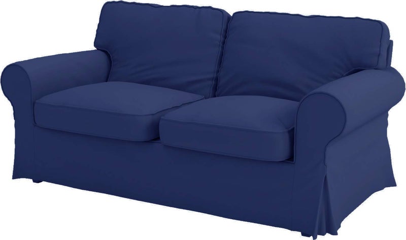 HomeTown Market The Dense Cotton Ektorp Loveseat Cover Replacement is Custom Made Compatible for IKEA Ektorp Loveseat Sofa Slipcover Dark Blue 