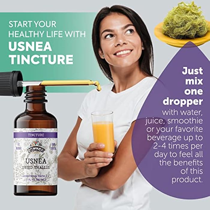 FLORIDA HERBS Usnea Tincture Alcohol Free, Organic Usnea Extract (Usnea barbata) Dried Thallus Herbal Supplement, Non-GMO in Cold-Pressed Organic Vegetable Glycerin, 700 mg, 2 oz (60 ml) - Image 4