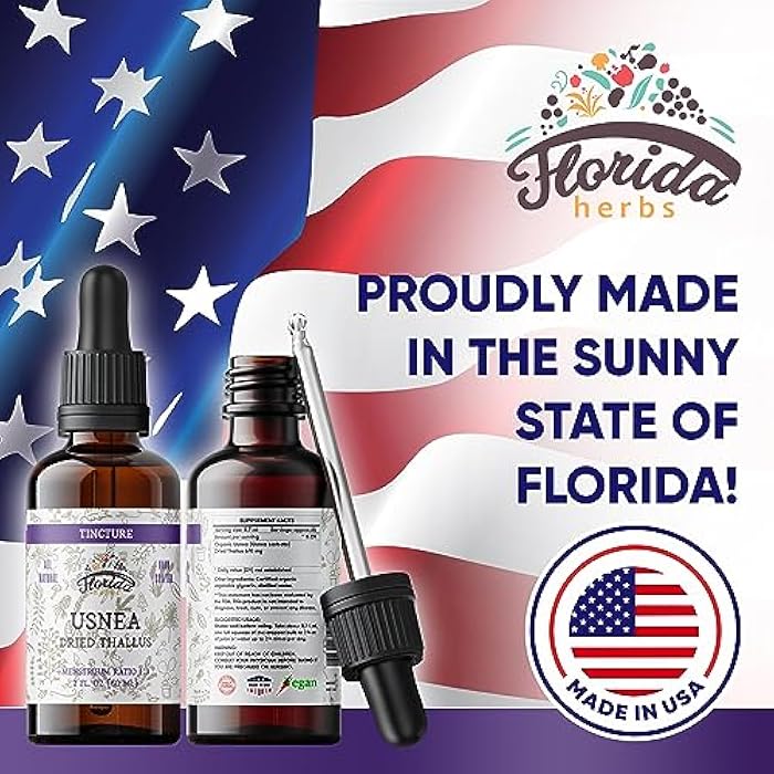 FLORIDA HERBS Usnea Tincture Alcohol Free, Organic Usnea Extract (Usnea barbata) Dried Thallus Herbal Supplement, Non-GMO in Cold-Pressed Organic Vegetable Glycerin, 700 mg, 2 oz (60 ml) - Image 5
