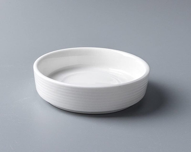 Mozacona 8pcs White Ceramic Seasoning Dishes Appetizer Plates3 Inches - Image 4
