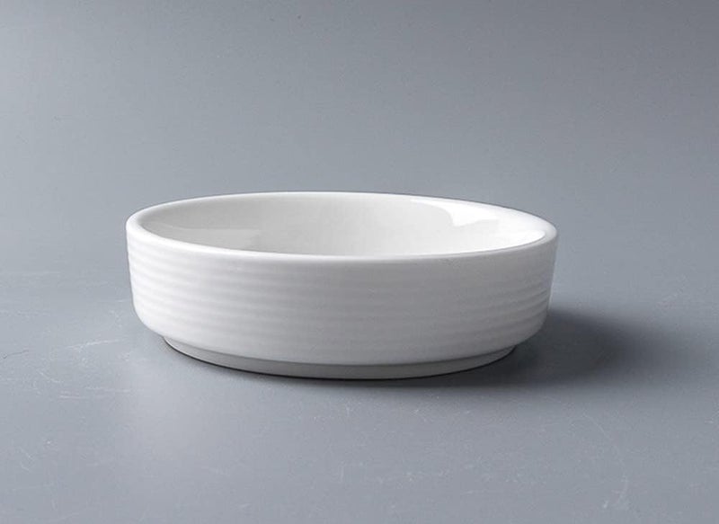 Mozacona 8pcs White Ceramic Seasoning Dishes Appetizer Plates3 Inches - Image 5
