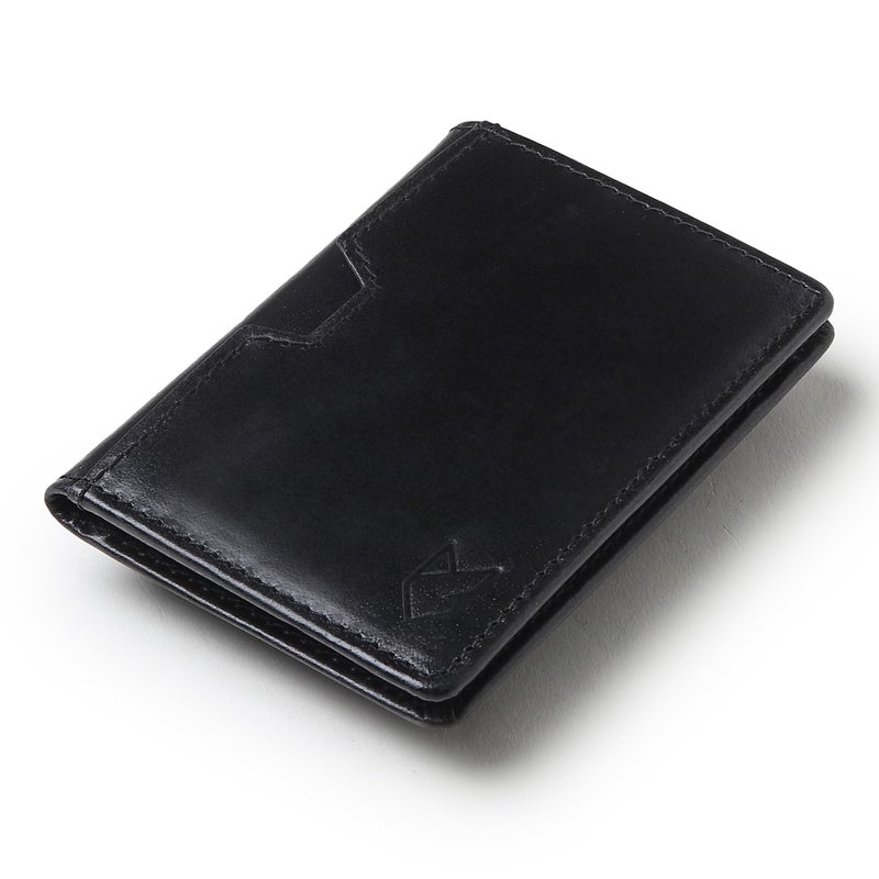 FOXHACKLE Leather Credit Card Holder for Men and Women, Thin Bifold RFID Blocking Wallet, Slim Front Pocket Minimalist Wallet, Small Black Color Card Case. - Image 1