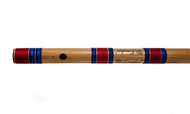 Kanha Flutes E Scale Natural Base Assam Bamboo Flute Musical Instrument Size 30 Inch Bansuri Right Handed with Flute Cover - Image 2