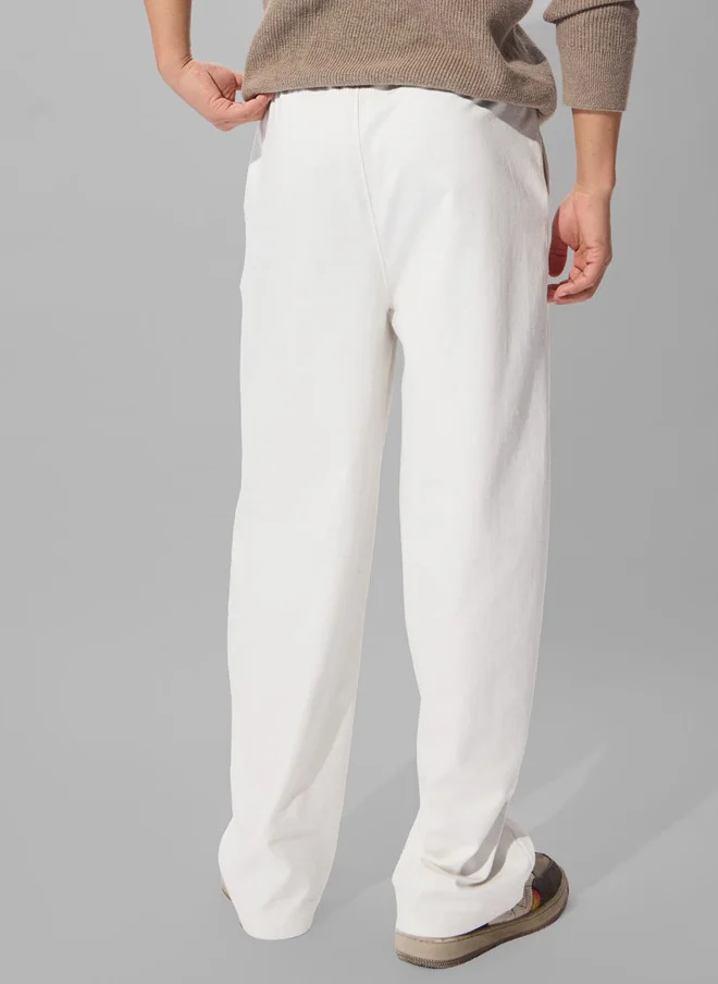 The Souled Store  The Souled Store Men Korean Solid White Joggers  | Best Price UAE
