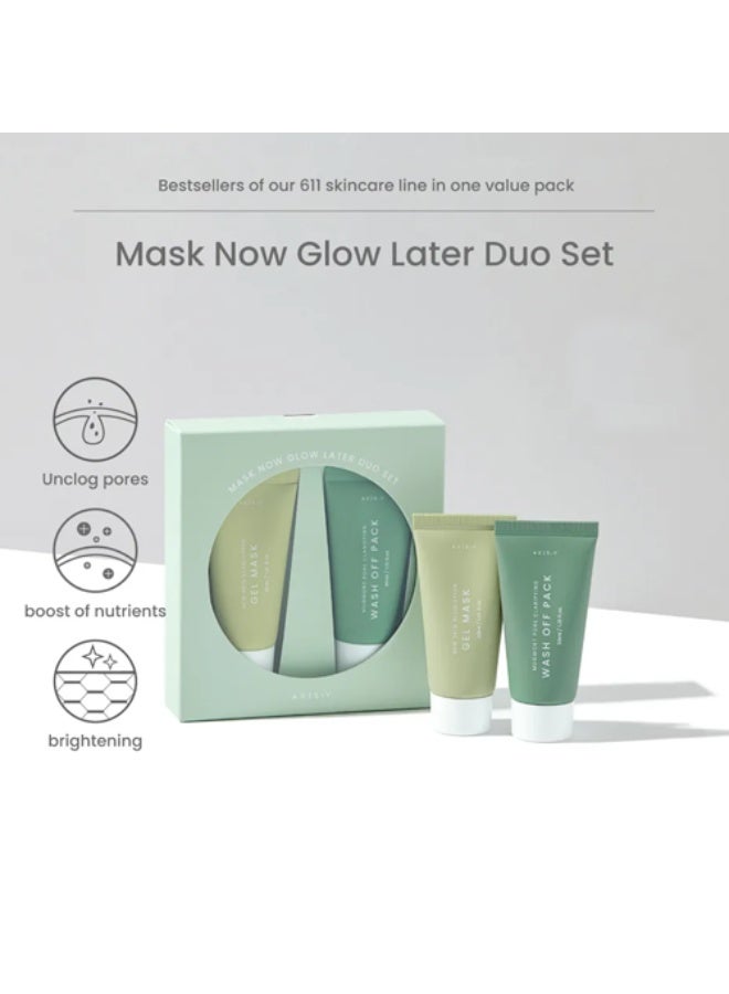 AXIS-Y Mask Now Glow Later Duo Set
- Mugwort Pore Clarifying Wash Off Pack(30ml)
- New Skin Resolution Gel Mask (30ml) - Image 3
