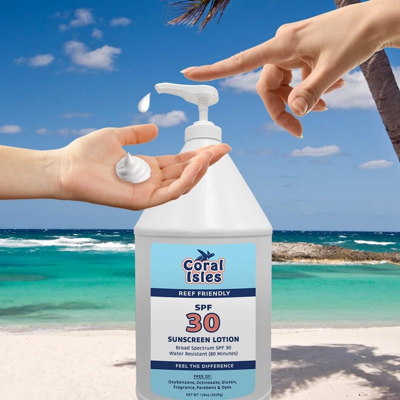 Coral Isles SPF 30 Reef Friendly Sunscreen Lotion - 128 Ounce Gallon Pump - Image 5