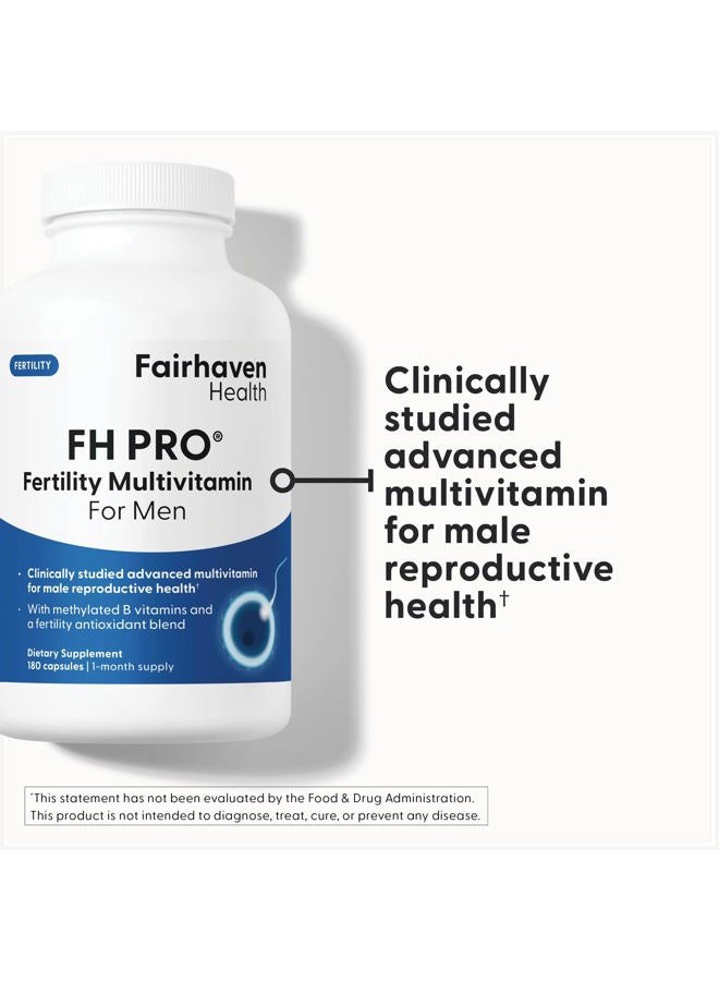 fairhaven health FH Pro for Men | Clinically Studied Premium Prenatal Fertility Supplements for Men | Male Fertility Supplements | Count and Motility Support Pre-Conception for Him | 180 Capsules - Image 2