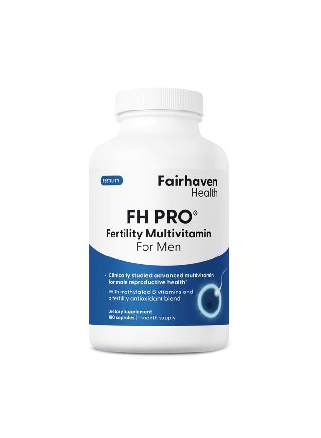 fairhaven health FH Pro for Men | Clinically Studied Premium Prenatal Fertility Supplements for Men | Male Fertility Supplements | Count and Motility Support Pre-Conception for Him | 180 Capsules - Image 1