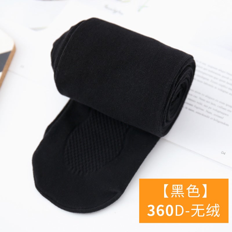 400G Striped Slim Lengthened Pantyhose Tall 175 Women'S Super Long Cotton Plus Velvet Padded Milk Brown Bottomings - Image 1