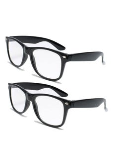 V.W.E. 2 Pairs Deluxe Reading Glasses Comfortable Stylish Simple Readers Magnification (2 Black Pair 2.75)  - Image 1