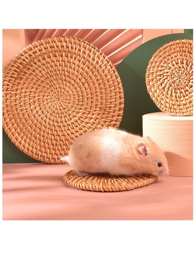 Beauenty Hamster nest summer rattan mat Wear resistant bite mat Hamster Golden silk bear rabbit pet ice mat - Image 2