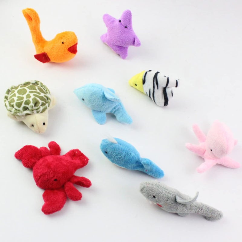 RIY 10Pcs Story Time Finger Puppets - Different Cartoon Sea Animal Finger Puppets for Toddlers Easter Basket Stuffers - Image 2