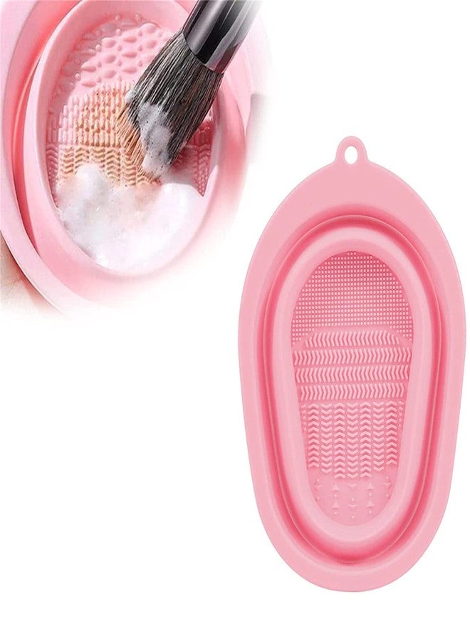 BSITFOW Soft and Durable Silicone Cosmetic Cleaner Pad, Makeup Brush Cleaning Mat, Foldable Makeup Brush Cleaning Bowl, Portable Washing Tool Scrubber with 4 Textures - Image 1