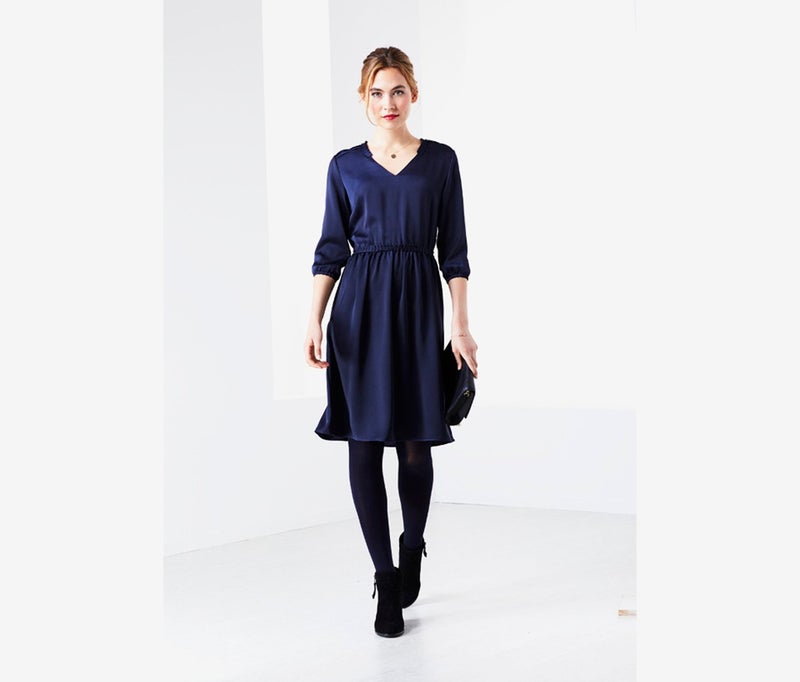 Tchibo فستان ميني بسيط للنساء، أزرق - Image 1