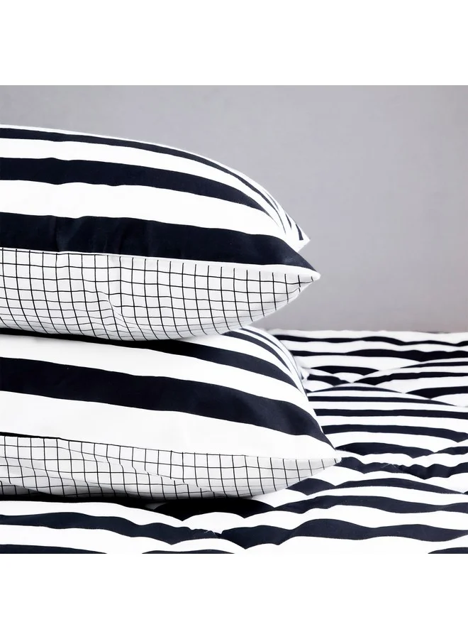 Home Box Malta 3-Pieces Stripe Printed Cotton Queen Comforter Set 240 x 200 cm