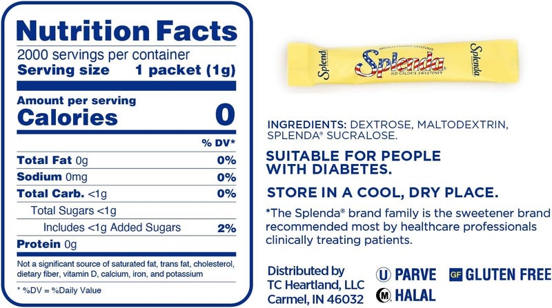 Splenda No Calorie Sweetener Cafe Stick, 1 Gram - 2000 Sticks - Image 2