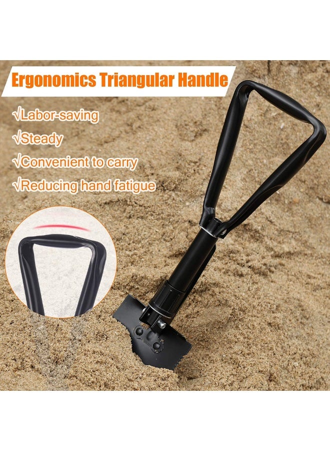 توبيز مجرفة توبـي متعددة الوظائف قابلة للطي للبقاء على قيد الحياة، أداة حفر فولاذ كربوني عالي الجودة، مجرفة تخييم محمولة للحديقة، الصيد، التنزه، الطوارئ، حافة مسننة BS-303G - Image 4