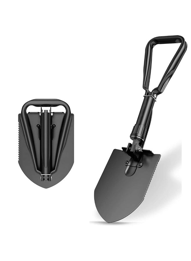 توبيز مجرفة توبـي متعددة الوظائف قابلة للطي للبقاء على قيد الحياة، أداة حفر فولاذ كربوني عالي الجودة، مجرفة تخييم محمولة للحديقة، الصيد، التنزه، الطوارئ، حافة مسننة BS-303G - Image 1