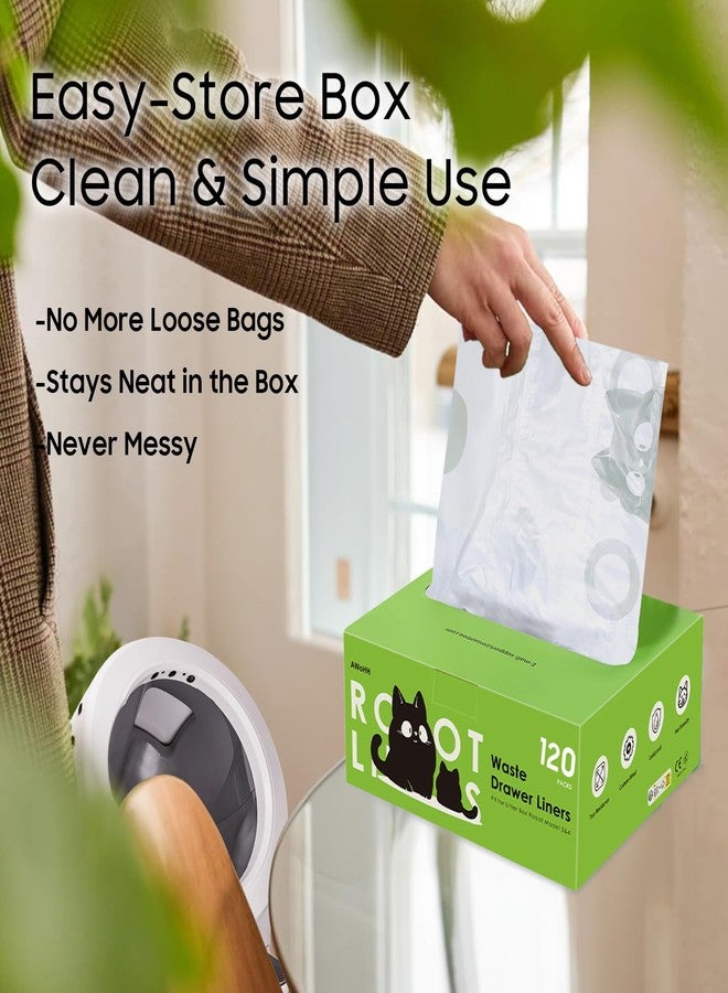 AWoHH 120 Tidy Draw-Pack Cat Litter Box Robot 5/4/3 Waste Bags Automatic Litter Box Bags, Tear-free, Sensor-compatible, Thick Heavy Duty Cat Litter Box Liner Bags 25.2 x 15.7 IN - Image 4