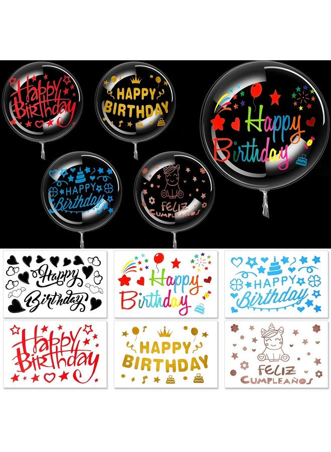 Kasyat 36 Pieces Clear Balloons Diy Transparent Balloons With Birthday Stickers Bobo Balloons For Stuffing Led Light Globos Transparent Stickers Balloons Wedding Party Birthday - Image 1