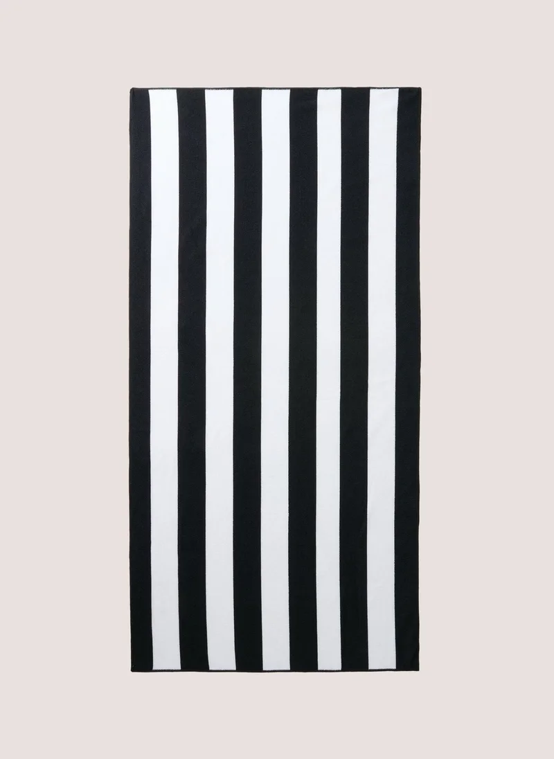 Matalan Black Stripe Beach Towel