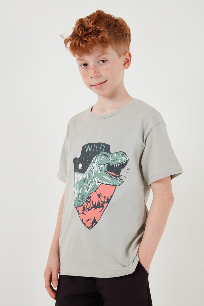 Lela Cotton Regular Fit Crew Neck Top and Bottom Set with Shorts Boy's Suit 6212018 - Image 4
