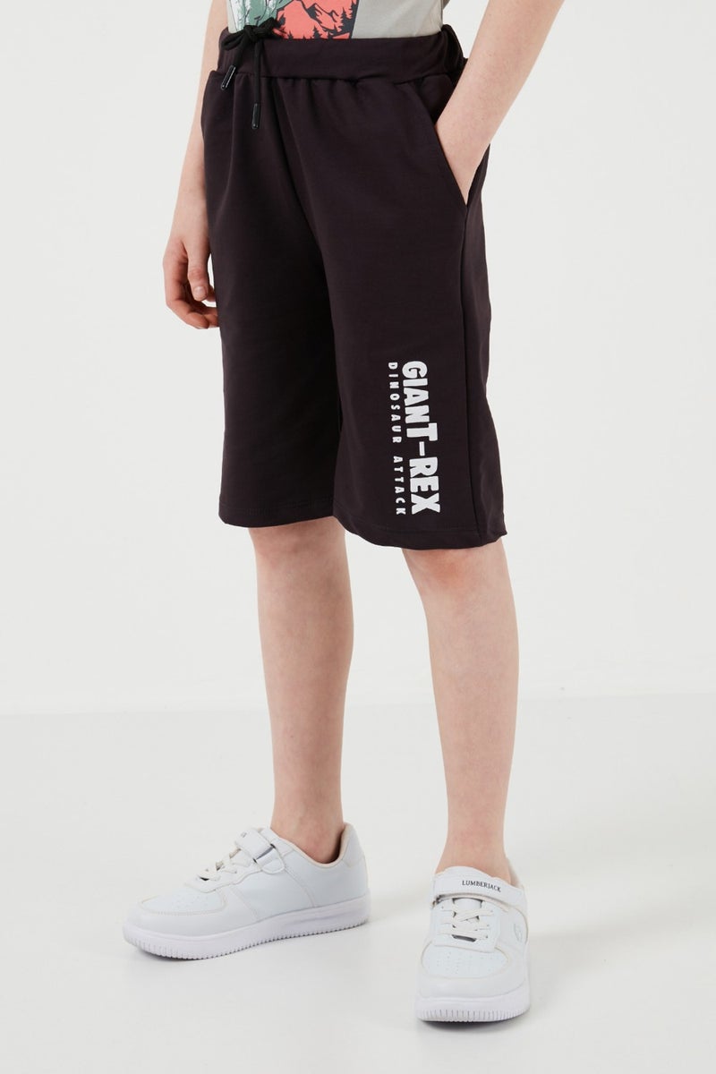 Lela Cotton Regular Fit Crew Neck Top and Bottom Set with Shorts Boy's Suit 6212018 - Image 5
