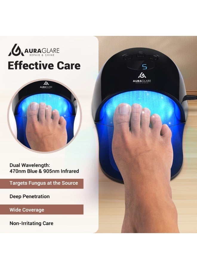 AuraGlare Effective Nail Fungus Management Device: Advanced Light Therapy with 30 LED Beads & Customizable Settings for Optimal Results - Image 1