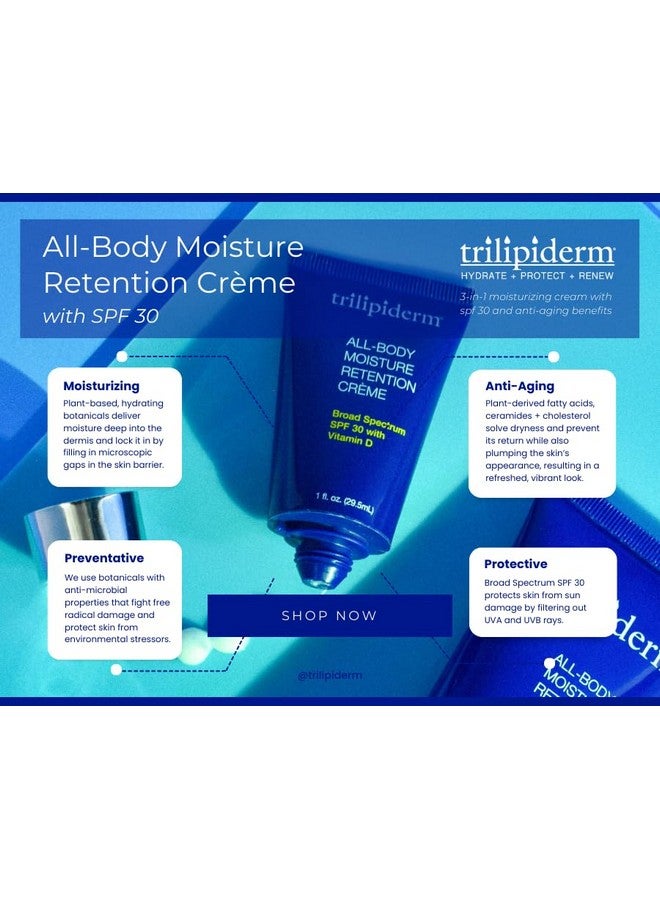 Trilipiderm Weekender Bundle - All-Body Moisture Retention Crème With Spf 30 And Vitamin D, 8 Ounce Airless Pump Bottles  - Image 2