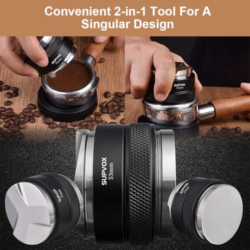 Supvox® Coffee Tamper Double Side Ground Coffee Press Depth Stainless Steel Coffee Tamper Adjustable Espresso Leveler Coffee Accessories Fit for 53mm Portafilterr - Image 5