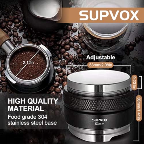 Supvox® Coffee Tamper Double Side Ground Coffee Press Depth Stainless Steel Coffee Tamper Adjustable Espresso Leveler Coffee Accessories Fit for 53mm Portafilterr - Image 3