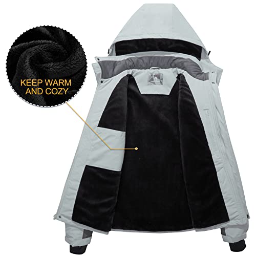 CAMEL CROWN Men's Mountain Snow Waterproof Ski Jacket Detachable Hood Windproof Fleece Parka Rain Jacket Winter Coat - Image 2