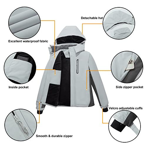 CAMEL CROWN Men's Mountain Snow Waterproof Ski Jacket Detachable Hood Windproof Fleece Parka Rain Jacket Winter Coat - Image 4