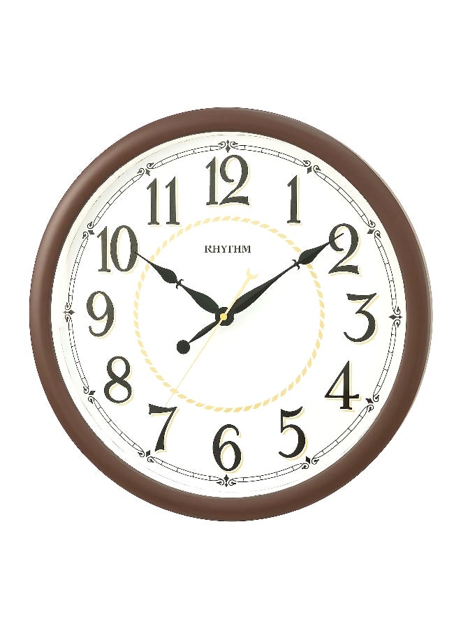 Plastic Value Added Analog Wall Clock Brown and White 31 x 31 x 4.5 cm CMG612NR06