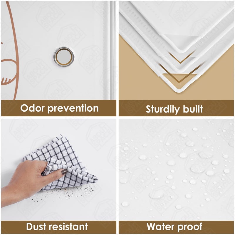 ABOUT SPACE خزانة ملابس قابلة للطي ABOUT SPACE 12 مكعب بلاستيكي مع أبواب مطبوعة و 2 شماعة ملابس ومغناطيس باب ومطرقة خزانة قابلة للطي للتخزين في المنزل باللون الأبيض - Image 4