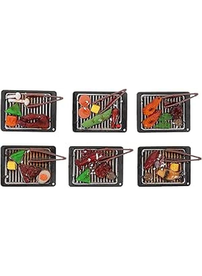6Pcs Miniature Dollhouse BBQ Toy Set With Simulated Food Models Kitchen Play Accessories - Image 1