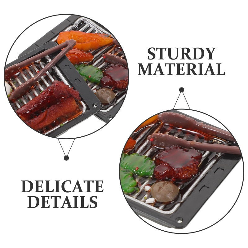 6Pcs Miniature Dollhouse BBQ Toy Set With Simulated Food Models Kitchen Play Accessories - Image 4