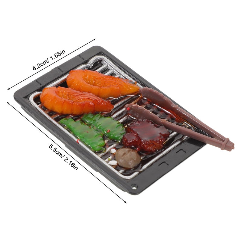 6Pcs Miniature Dollhouse BBQ Toy Set With Simulated Food Models Kitchen Play Accessories - Image 3