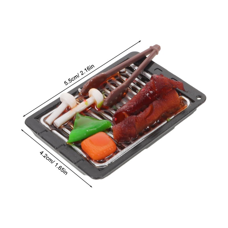 6Pcs Miniature Dollhouse BBQ Toy Set With Simulated Food Models Kitchen Play Accessories - Image 5