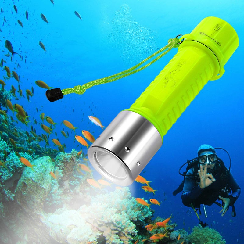 BlueFire 1100 Lumen Scuba Diving Flashlight Waterproof Diving Torch Submarine Diving Safety Lights Underwater Dive Light (Yellow) - Image 4