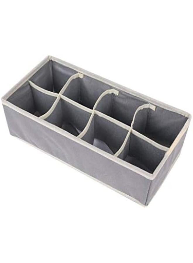4 Pack Gray Folding Closet Underwear Wardrobe Closet Organizer Drawer Divider Storage Boxes For Underwear Bra Sock Ties Scarves 6/7/8/24 Cells Non-Woven Moisture-Proof Fabric - Image 4
