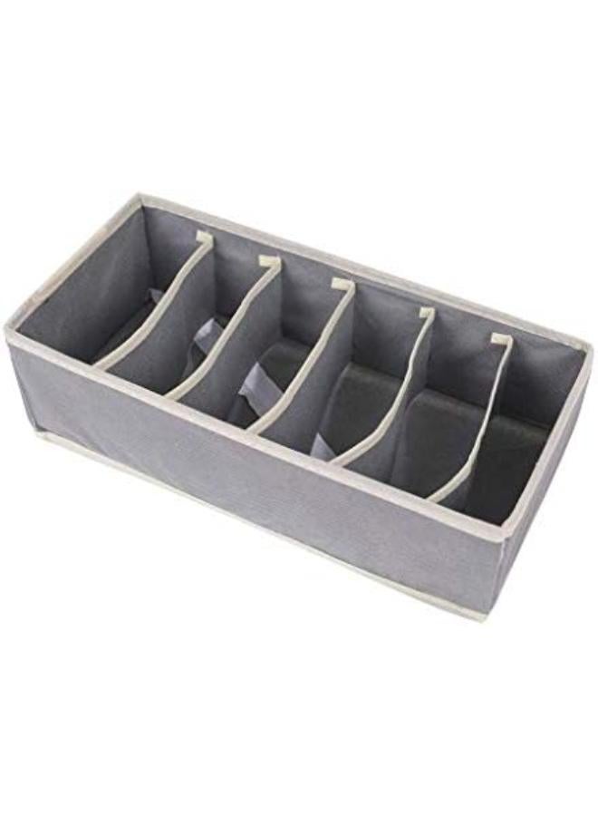 4 Pack Gray Folding Closet Underwear Wardrobe Closet Organizer Drawer Divider Storage Boxes For Underwear Bra Sock Ties Scarves 6/7/8/24 Cells Non-Woven Moisture-Proof Fabric - Image 5
